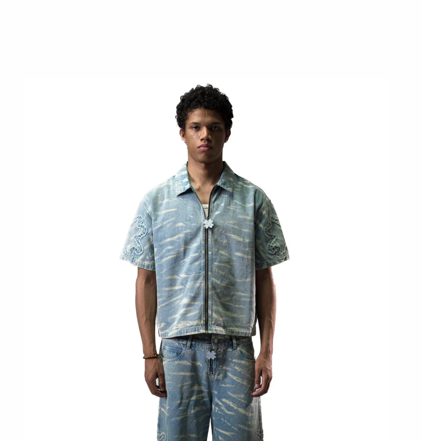 TOROM – Denim shirt in azure blue